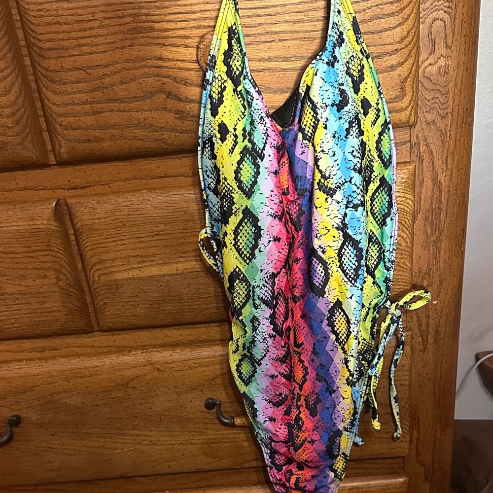 Colorful Snakeskin One Piece Swimsuit